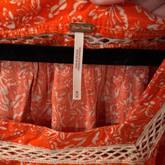 5/$25!! Free People Orange Boho Dress - Picture 2 of 3